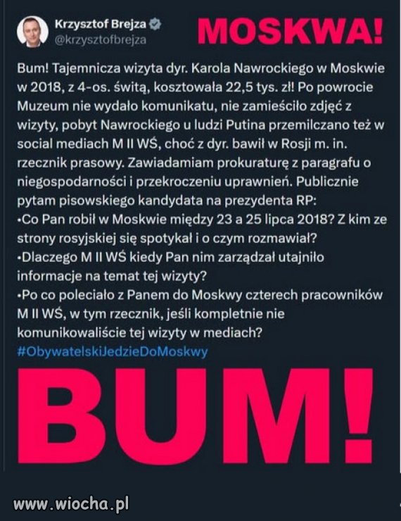 Nawrocki był na tajemniczym wyjeździe w Moskwie!!!