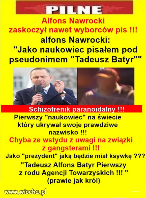 Senilny Kaczyński długo myślał... i wymyślił Nawrockiego!