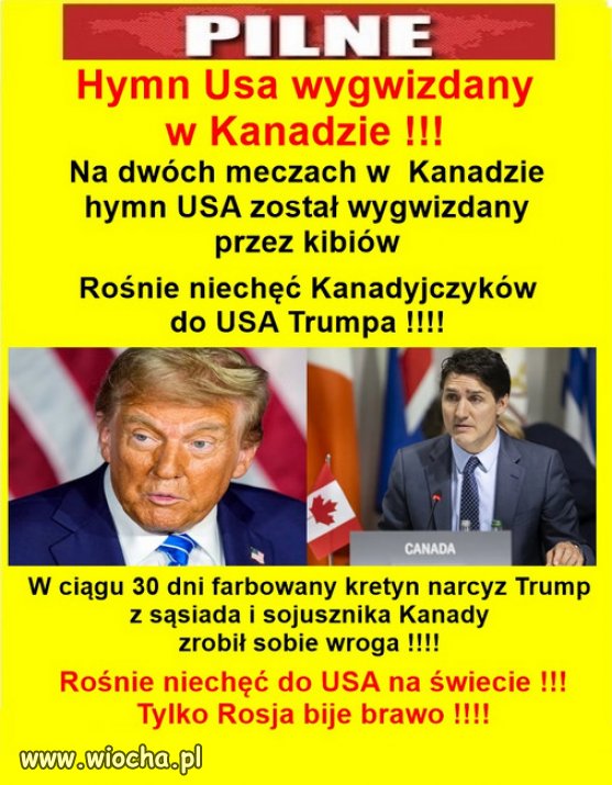 Świat nie akceptuje oszołoma dyktatora...Trumpa!