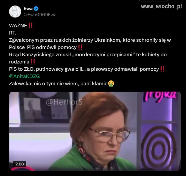 Wstrętna baba, która  na przedstawiane fakty, 