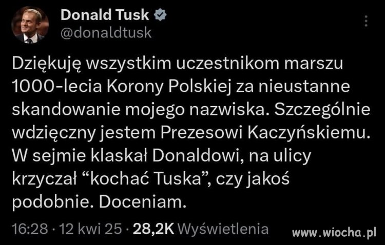 Donald Tusk jeńców nie bierze !