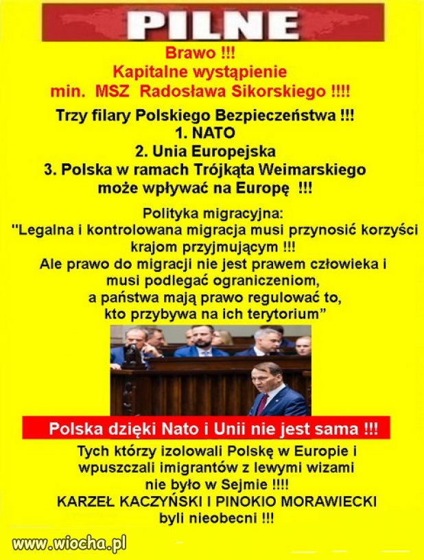Minister Radosław Sikorski o założeniach polskiej polityki zagranicznej