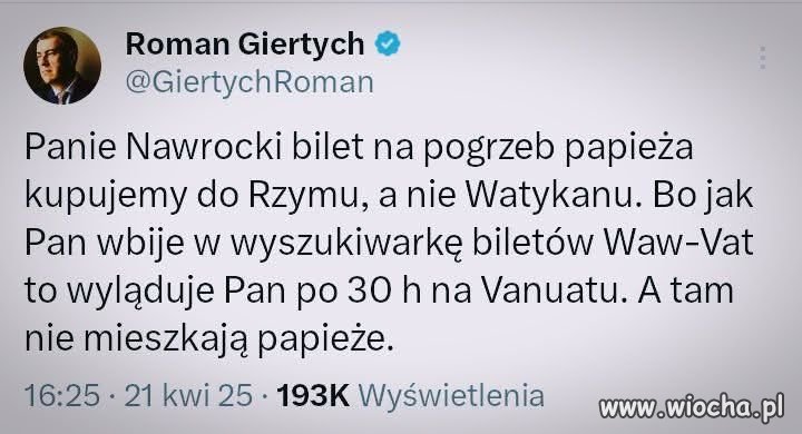 Panie Romanie, po co mu pan to powiedział?