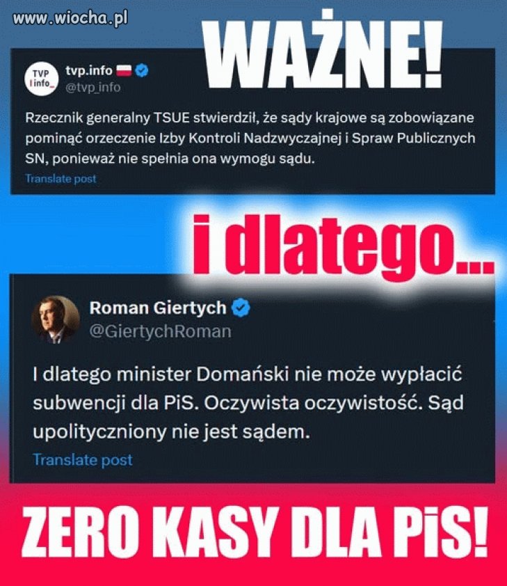 Tych pieniędzy nie ma