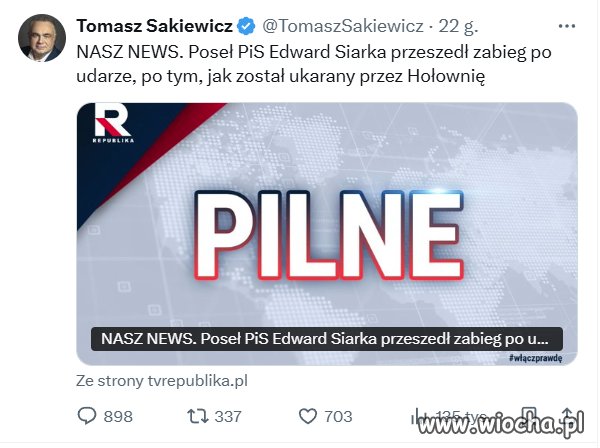 Następna ofiara "reżimu " Tuska.
