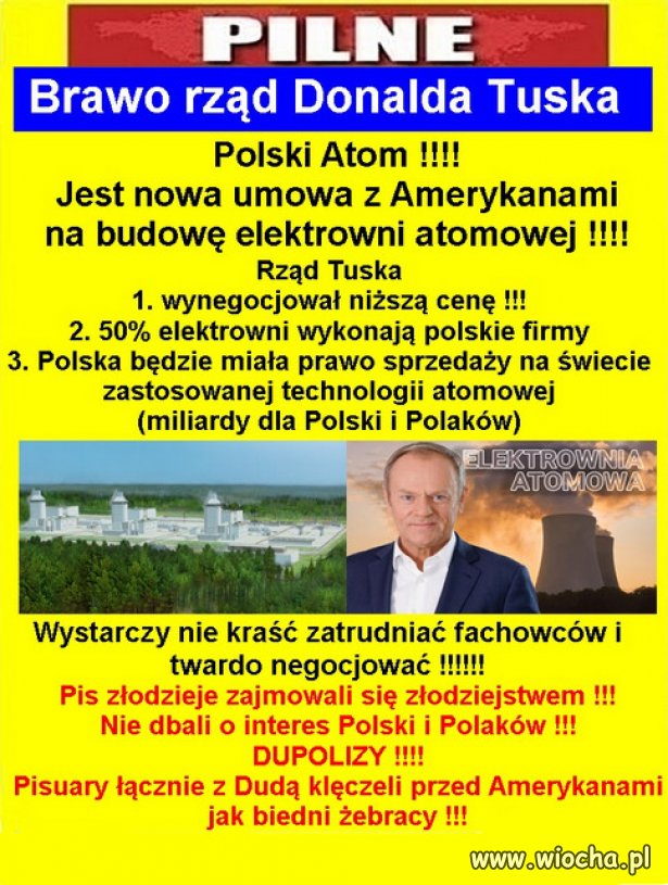 Brawo Panie Premierze Tusk, Polska sie rozwija i bogaci!