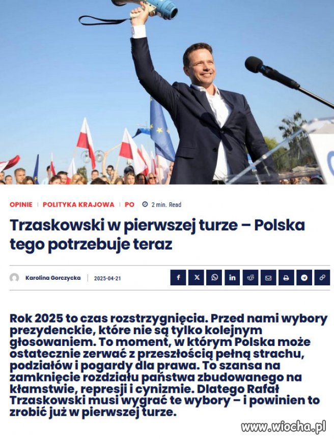Polacy chcą kraju, który idzie do przodu Europy XXI wieku.