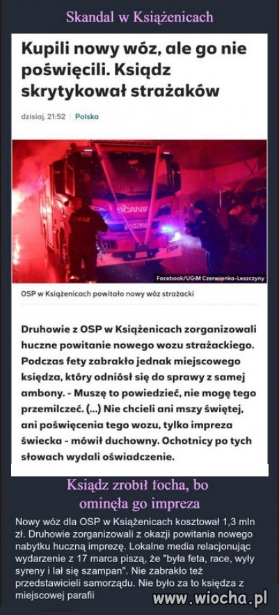 Strażacy oleli klechę, nie dali mu zarobić...