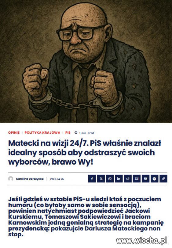  PiS powinien go teraz wszędzie ciągać jak relikwię