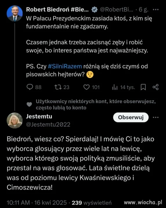 Lewactwo idzie pod próg.