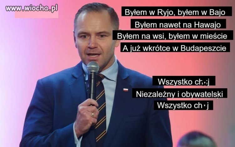 Taka przyśpiewka wyborcza. Godna kandydata ...