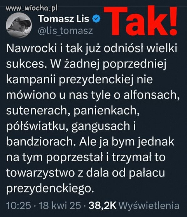 Tomek jak zawsze celnie