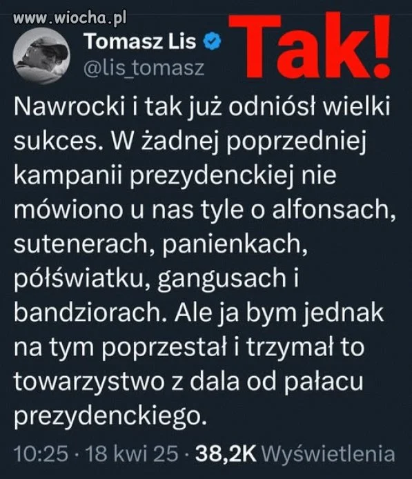 Tomek jak zawsze celnie