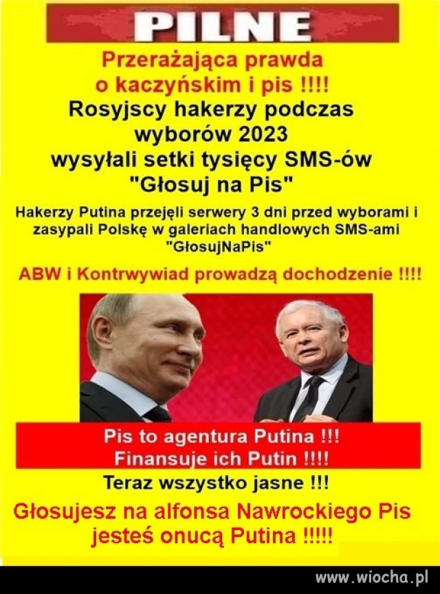 Głosujesz na alfonsa Nawrockiego lub Mentzena to jesteś onucą putina!
