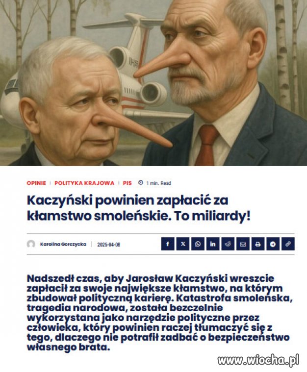  Kaczyński doszedł do władzy na fali smoleńskiej manipulacji
