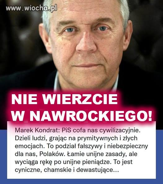 Marek Kondrat bez owijania w bawełnę.