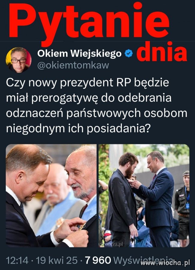 Duda odznaczał swoich hurtowo!
