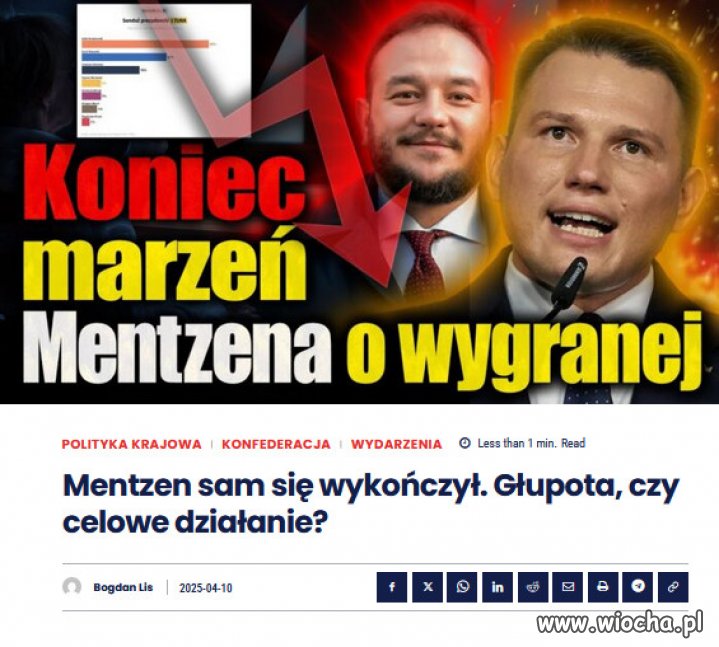 Katastrofa na finiszu, Mentzen notuje gigantyczny spadek poparcia.