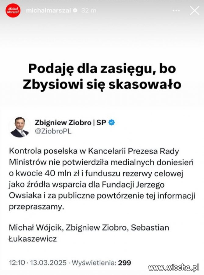 Przeprosiny się zniknęły z konta Zbyszka. 