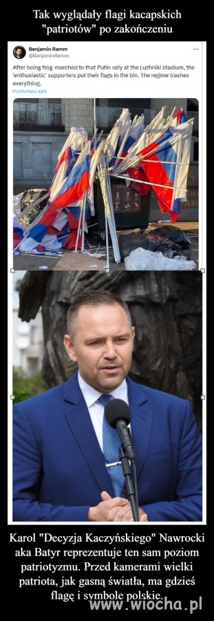 Taki jest ten ich patriotyzm. Na pokaz! 