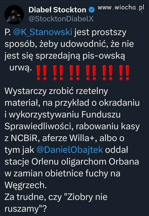 Do roboty panie Stanowski. Pokaż, że coś umiesz!