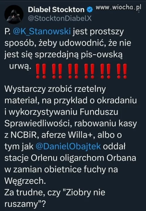 Do roboty panie Stanowski. Pokaż, że coś umiesz!