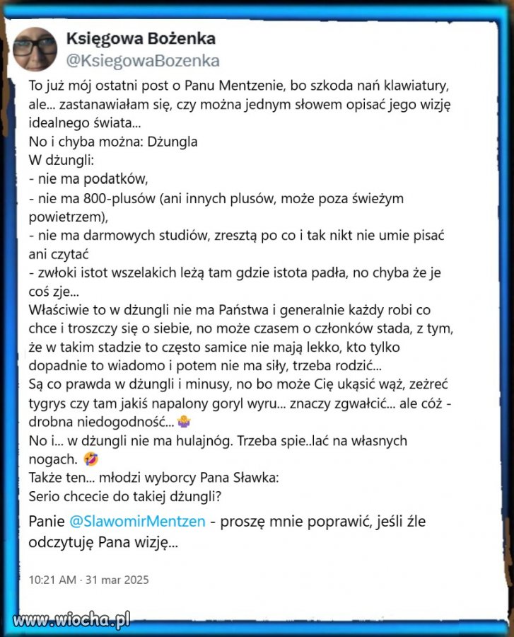 W dżungli nie ma też ‘’białych’’ ludzi... 