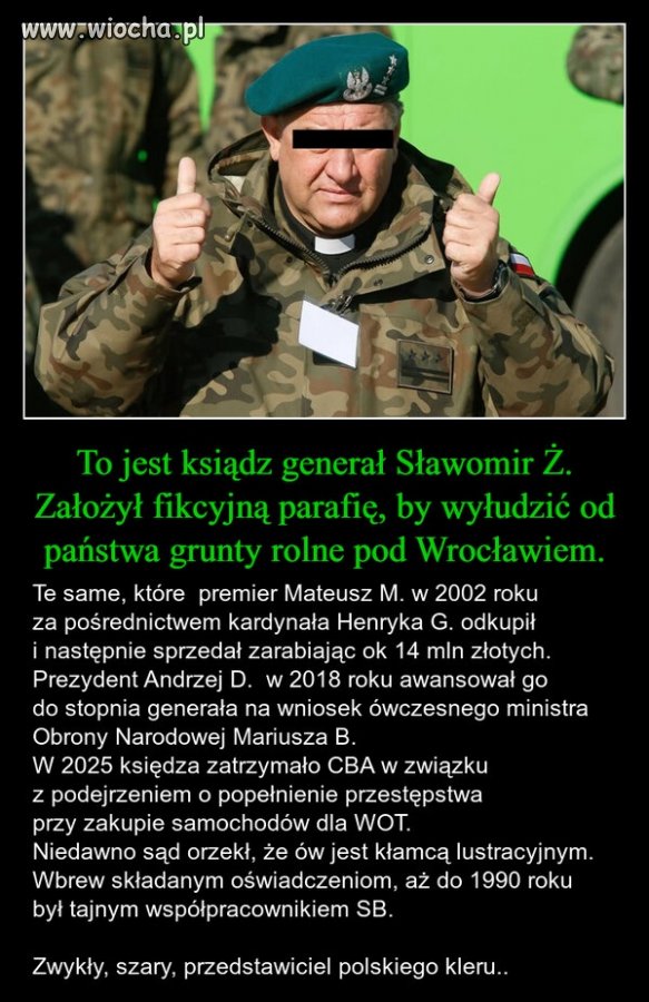Ksiądz i generał a jednak kapuś i złodziej !