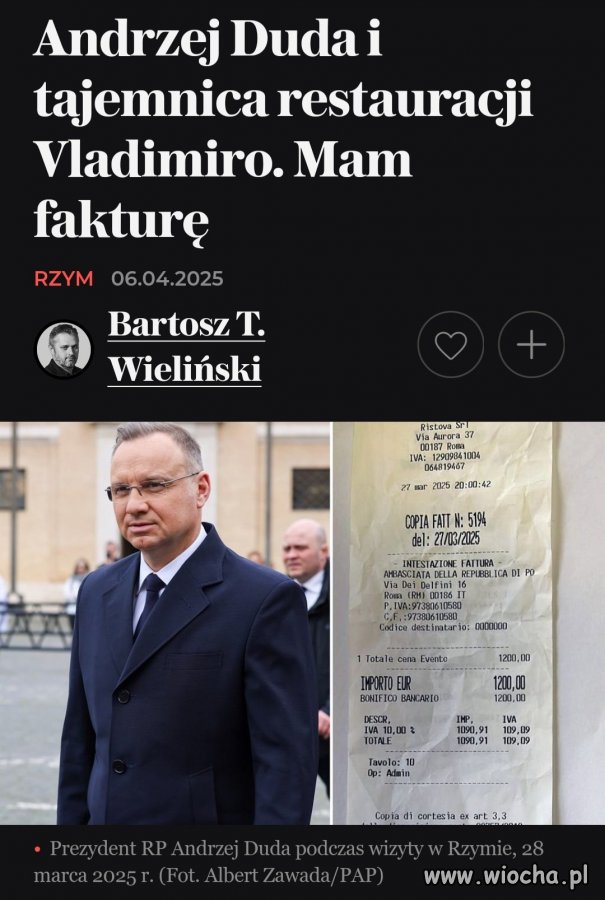 Kolacja za 1200€
