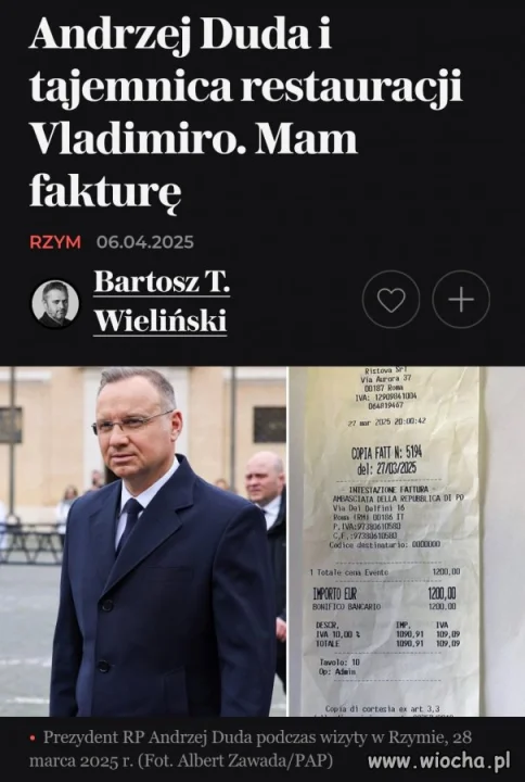 Kolacja za 1200€