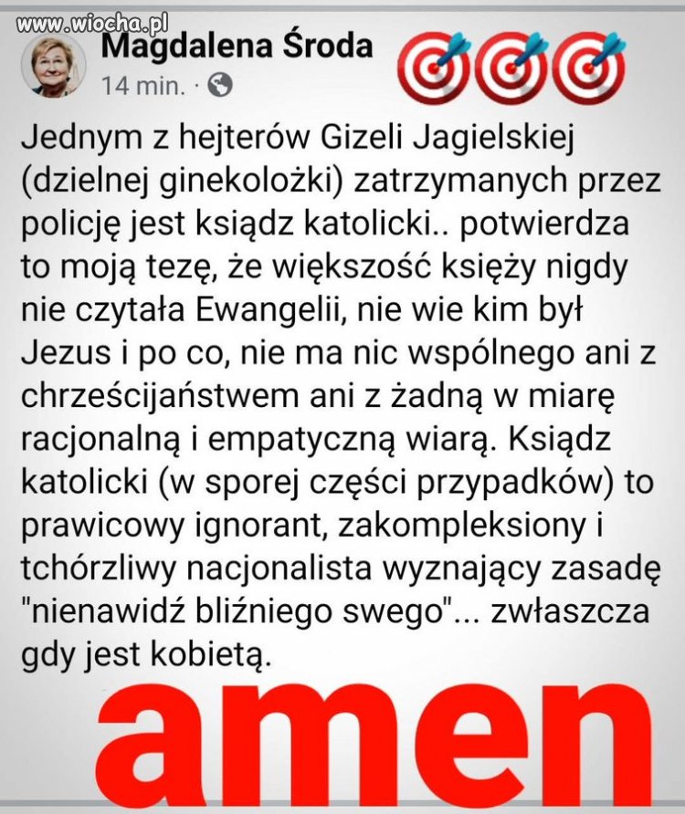 Pani Magdalena Środa jak zawsze CELNIE