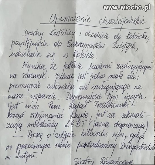 Usunąć baner Trzaskowskiego...