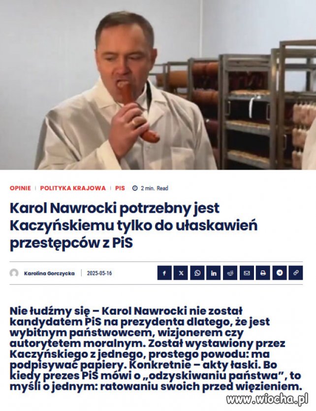Karol Nawrocki pasuje do tej roli idealnie. 