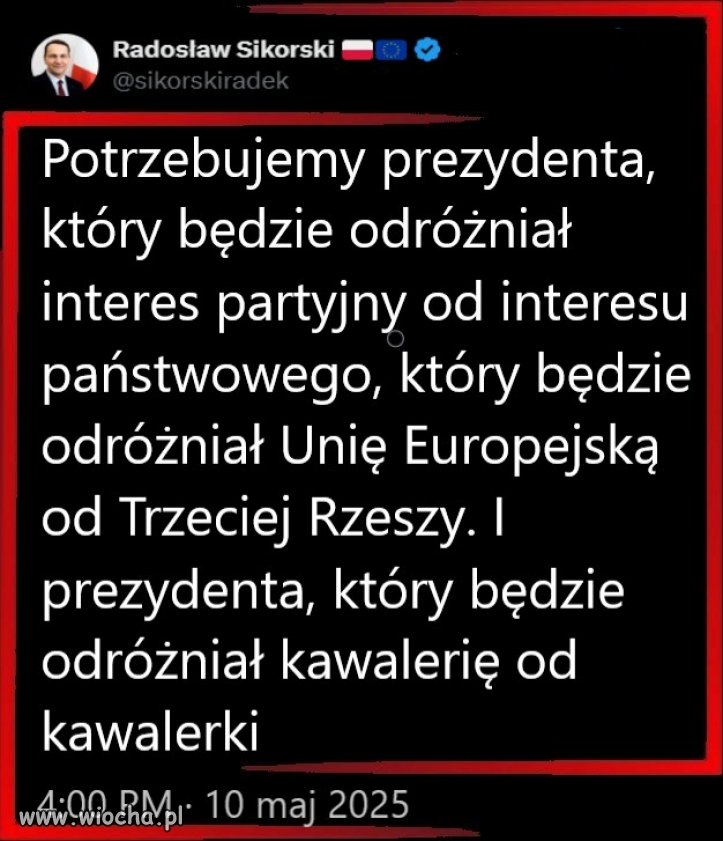 Polska potrzebuje też Prezydenta, który będzie budował 