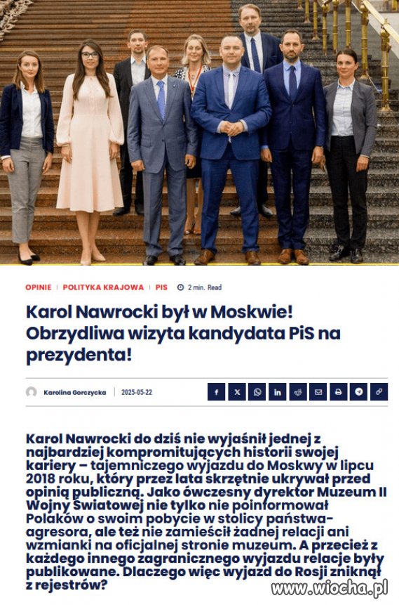 Polacy mają prawo wiedzieć, co robił Nawrocki w Moskwie