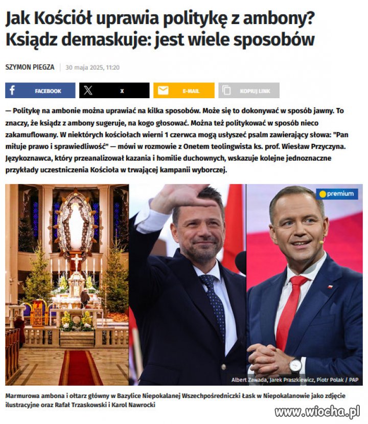  80 proc. rodaków nie akceptuje księży mówiących im, jak mają głosować.