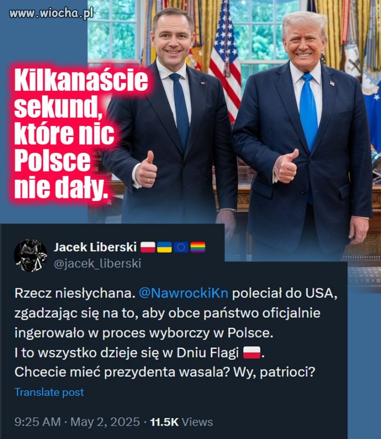 W dniu Polskiej Flagi jak wasal pojechał prosić...