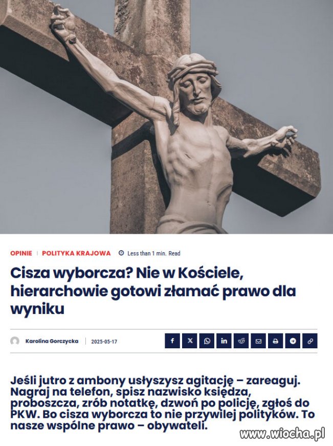 NIE dla agitacji politycznej w sekcie kościoła!