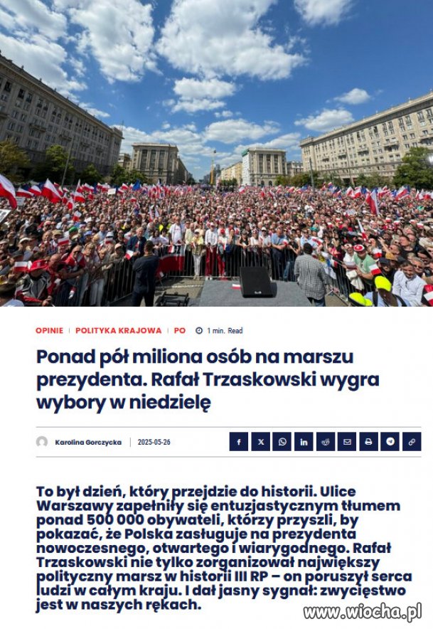 Setki tysięcy Polek i Polaków przybyły z każdej części kraju.