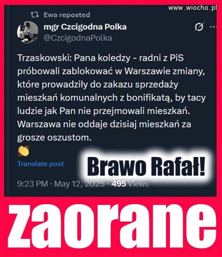 Warszawa nie oddaje dzisiaj mieszkań za grosze oszustom !