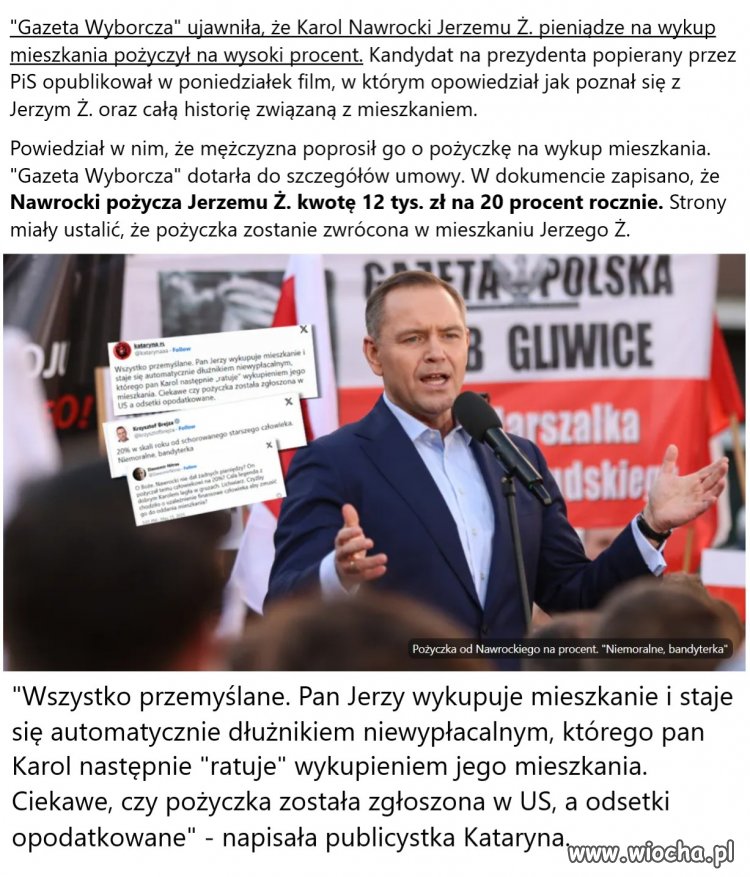 Nie dość, że krętacz to jeszcze lichwiarz. 