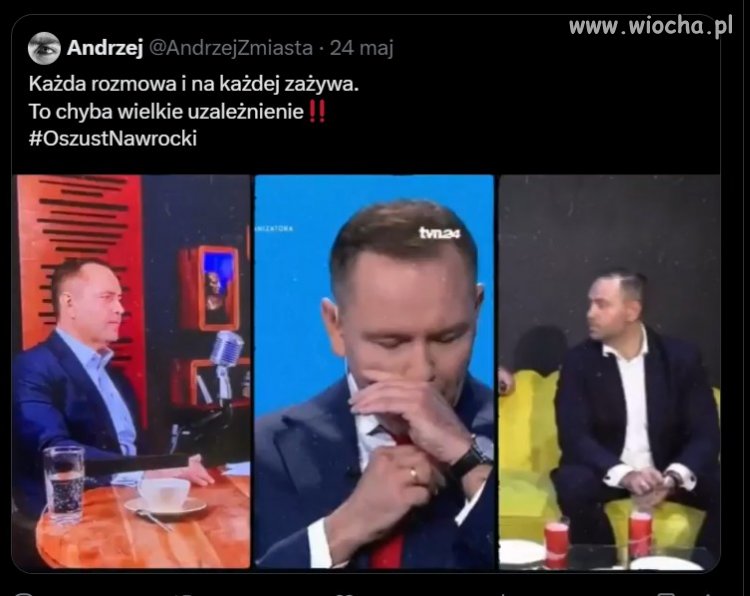 Tak ciężko wytrwać do przerwy, że nawet na wizji musi?