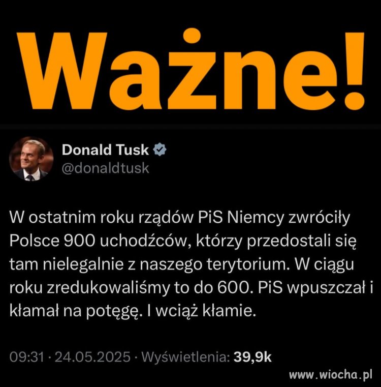 PiS wpuszczał imigrantów i kłamał na potęgę !