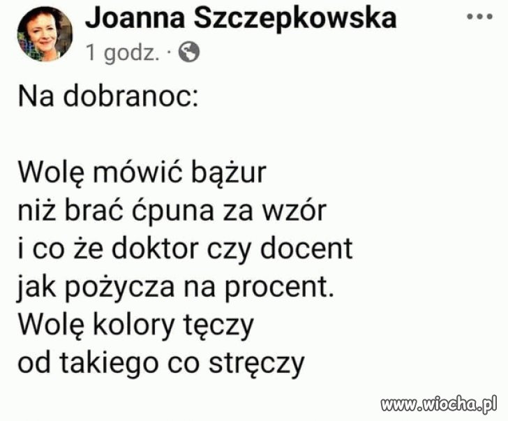 Taki wierszyk od Pani Joanny