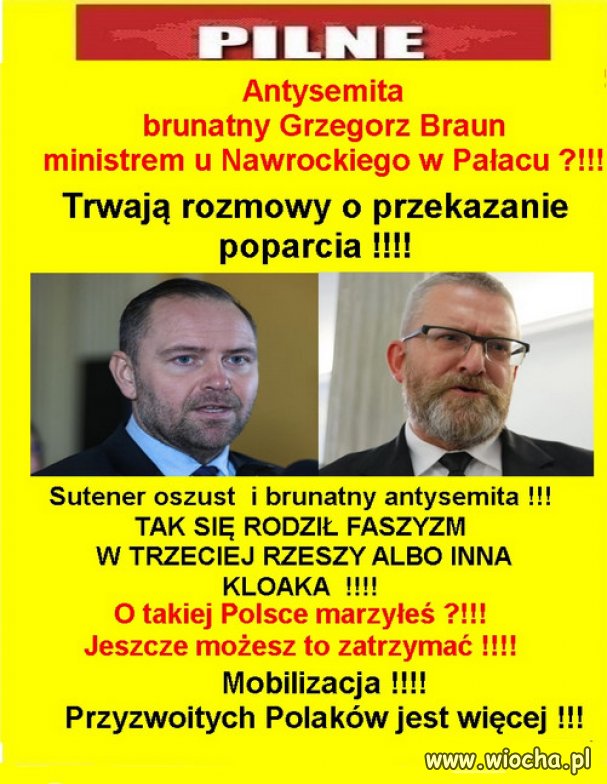 Cała nadzieja PiSu w brunatnym antysemicie, oszołomie!