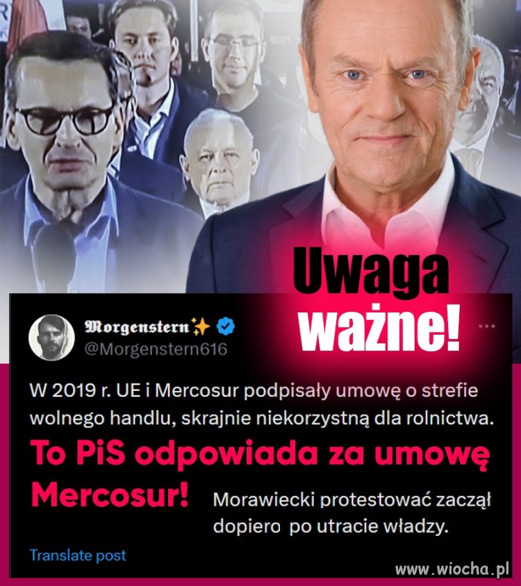 To PiS negocjował i odpowiada za umowę z krajami Mercosur, 