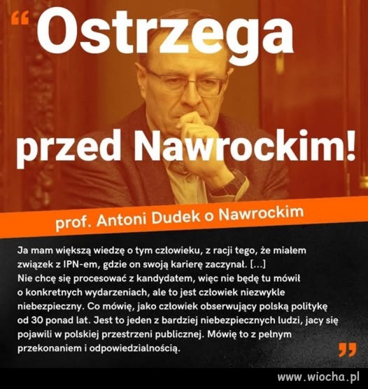 Prof. Dudek wie co mówi. Zna alfonsa bardzo dobrze