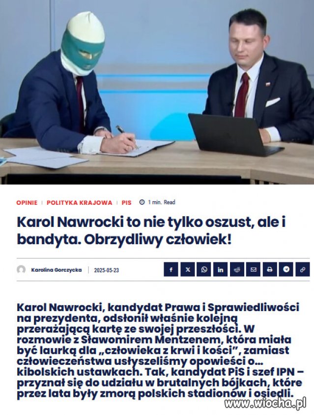 W Gdansku dobrze znaja tego kibola, dostał 16% głosów!