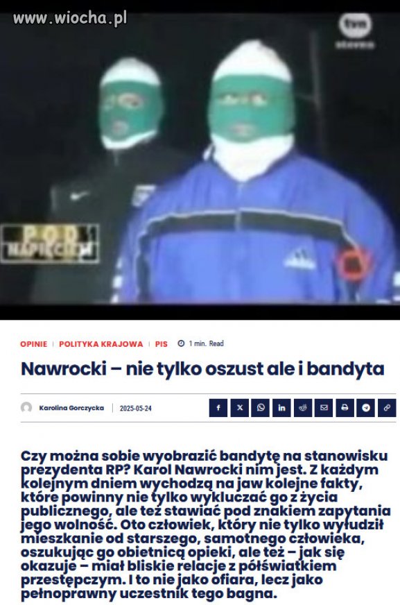 Nawrocki to nie bierny obserwator przemocy, to czynny uczestnik.