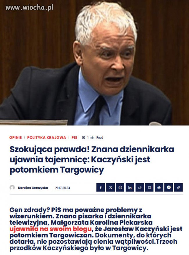 Czy partyjni koledzy będą go nazywać potomkiem zdrajców? 